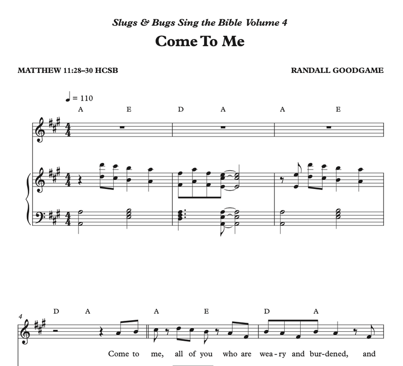 Come To Me Sheet Music - Sing the Bible Vol. 4