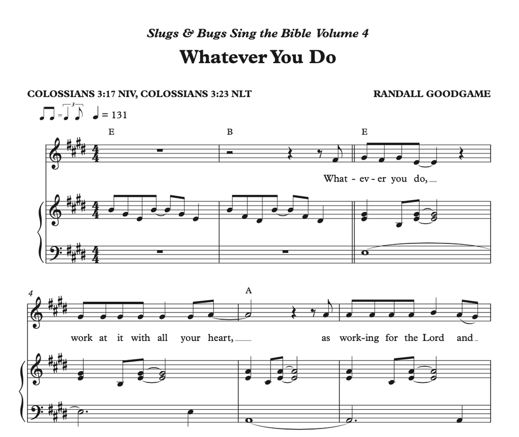 Whatever You Do Sheet Music Sing The Bible Vol 4 Slugs And Bugs whatever-you-do-sheet-music-sing-the-bible-vol-4-slugs-and-bugs