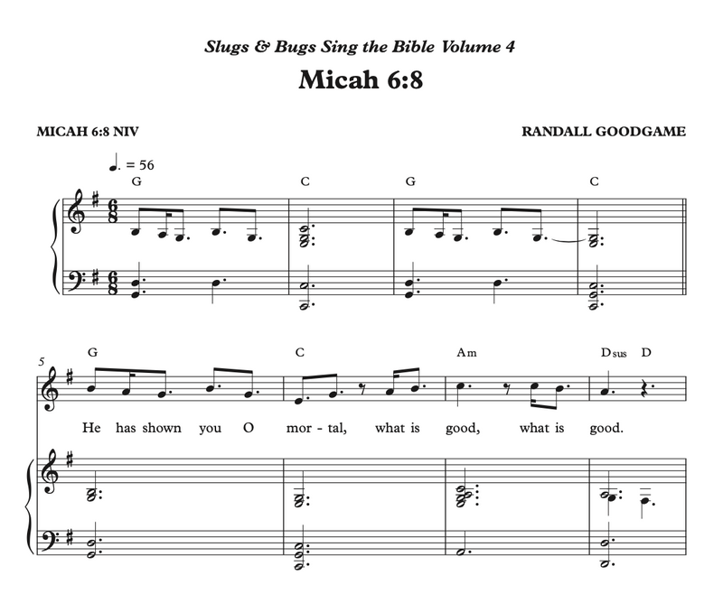 Micah 6 8 Sheet Music - Sing the Bible Vol. 4