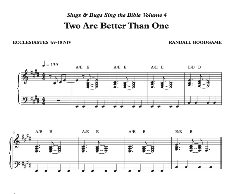 Two Are Better Than One Sheet Music - Sing the Bible Vol. 4